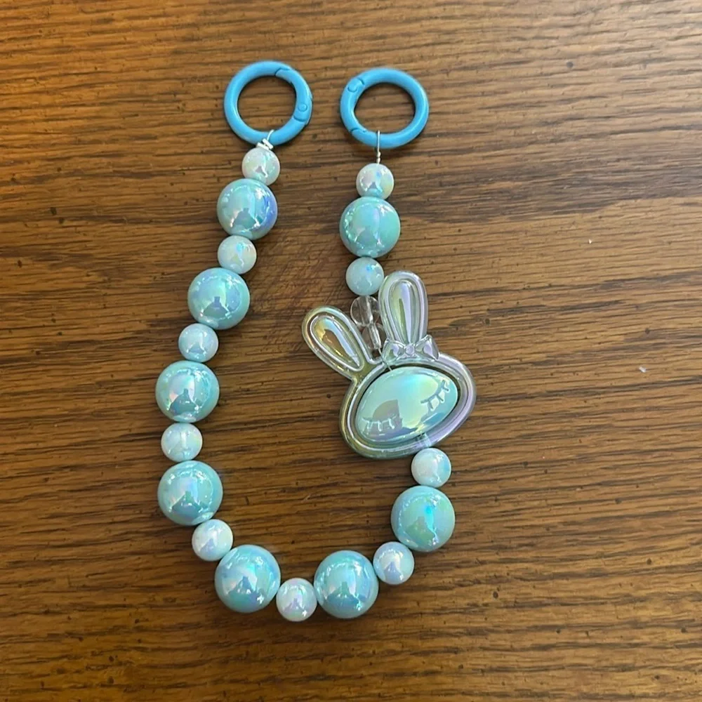 Beaded charm keychain